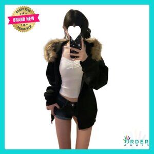 Y2K Zip Up Hoodie Vintage Streetwear Grunge Fairy Core Winter Coats Women